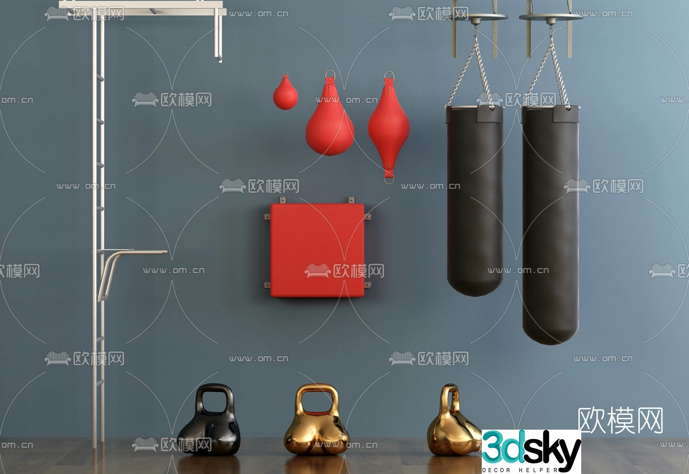 Modern sports fitness equipment sandbag 3d model