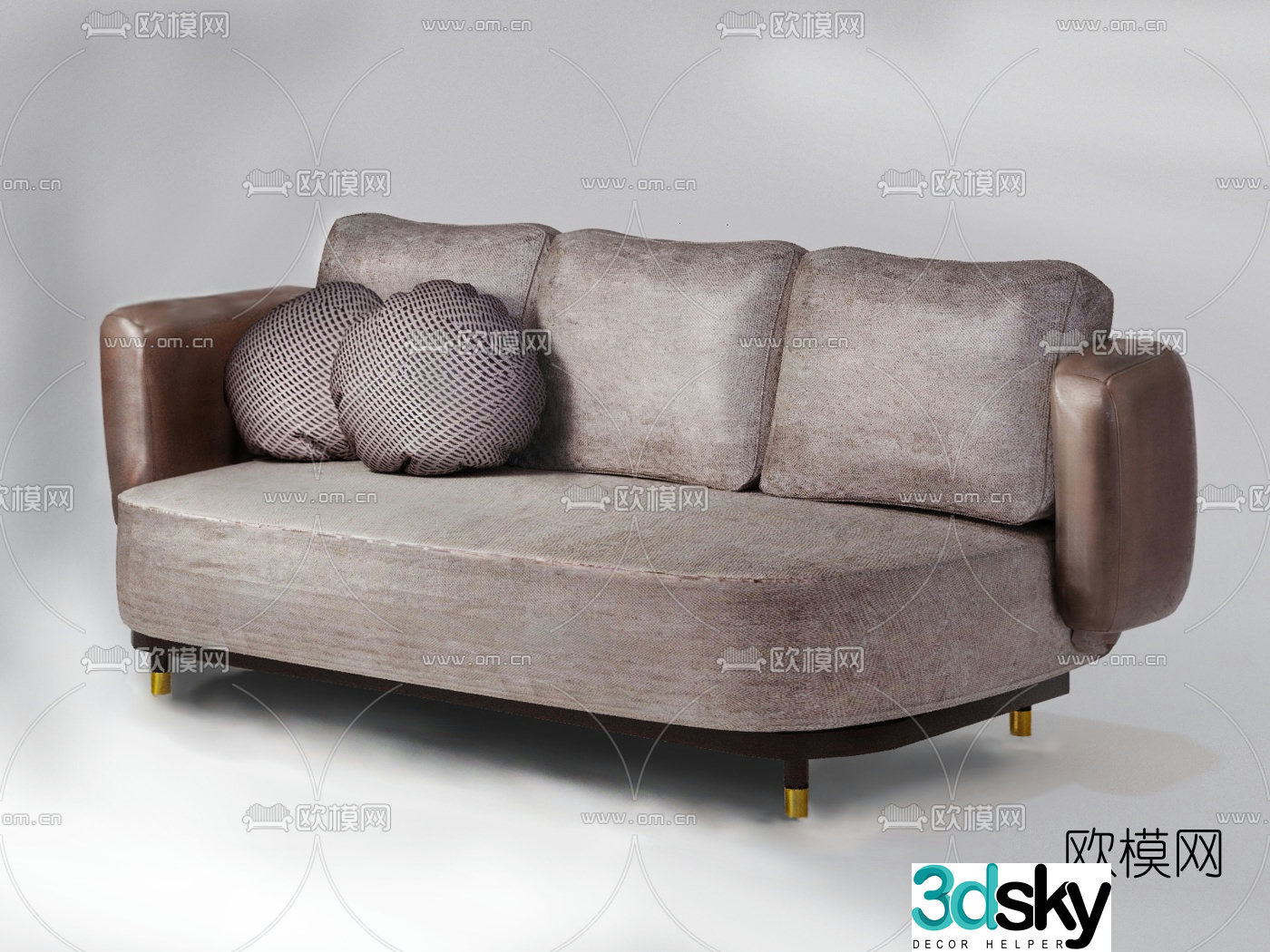 Portuguese DOOQ brand modern leather double sofa 3d model