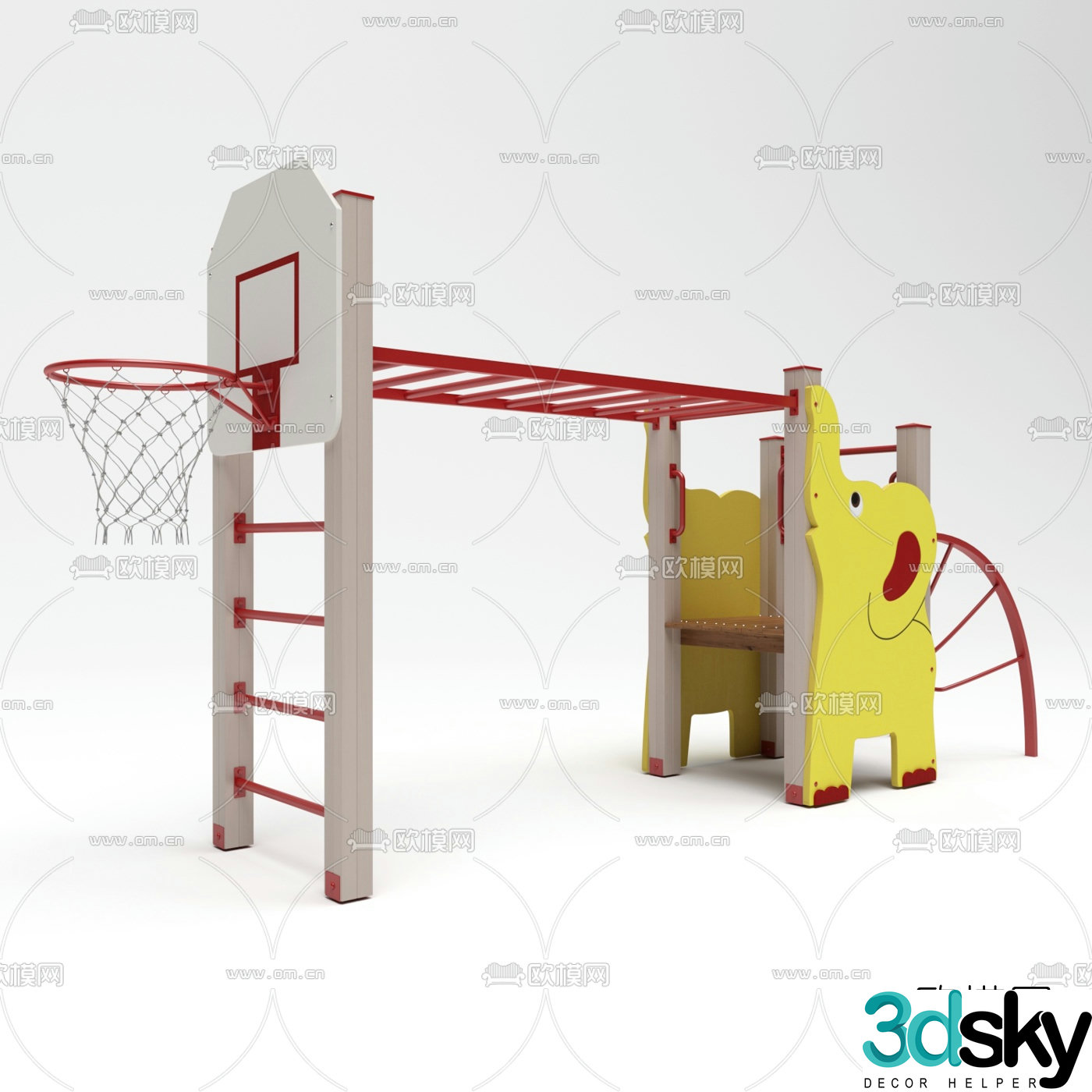 Modern children's play equipment 3d model