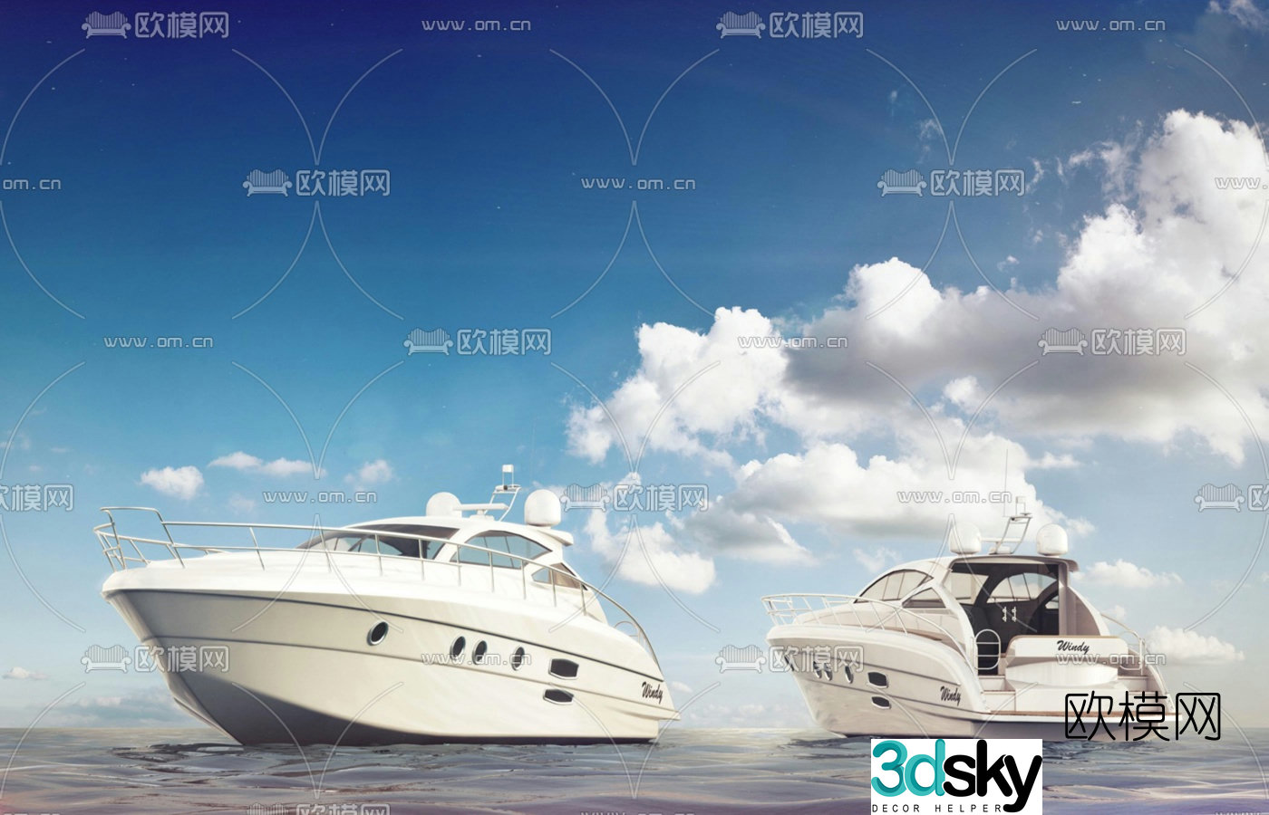 Modern luxury yacht 3d model