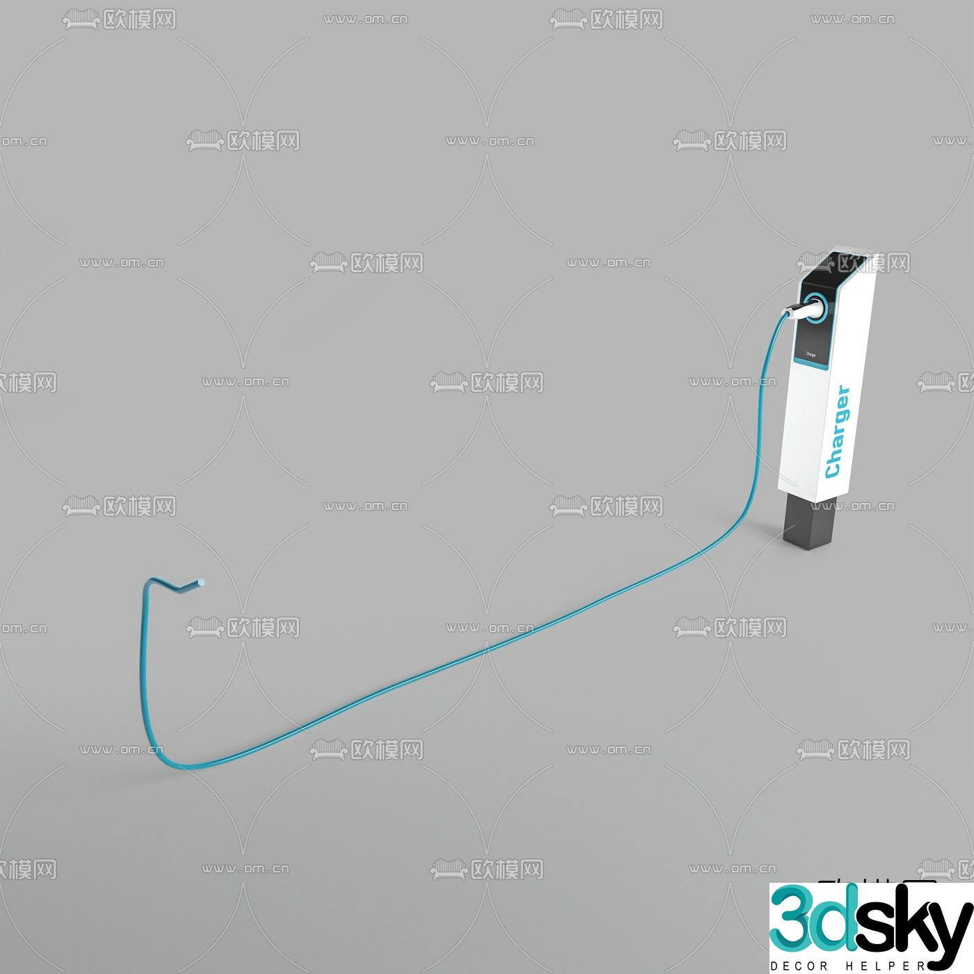Modern new energy vehicle charging pile 3D model