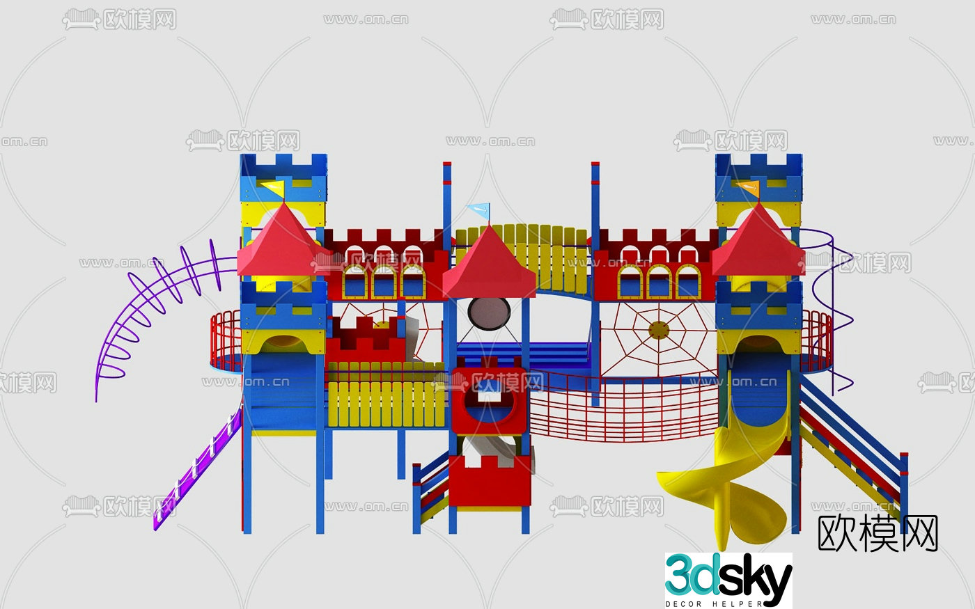 Modern children's slide 3d model