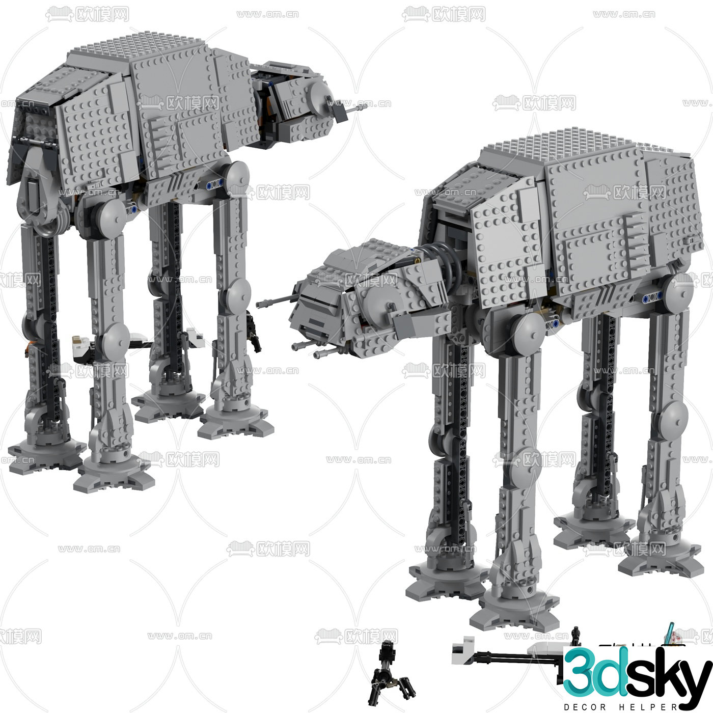 Modern building blocks children’s toy 3d model