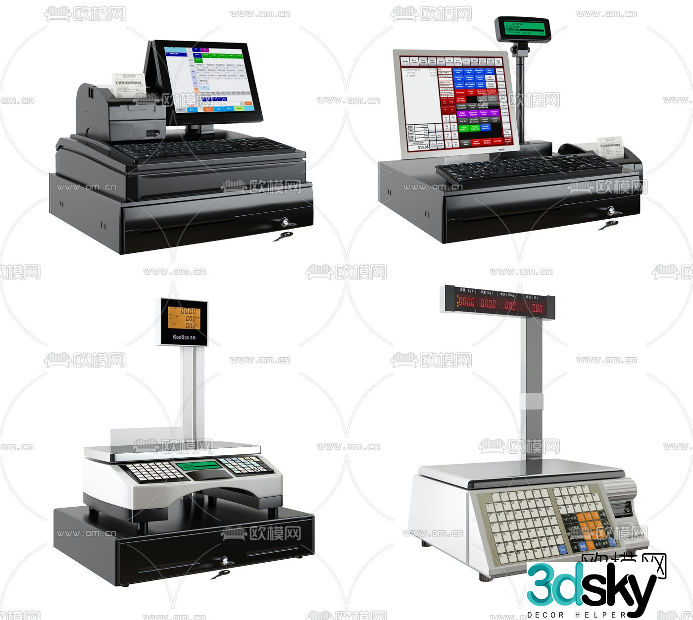 Modern cash register 3d model