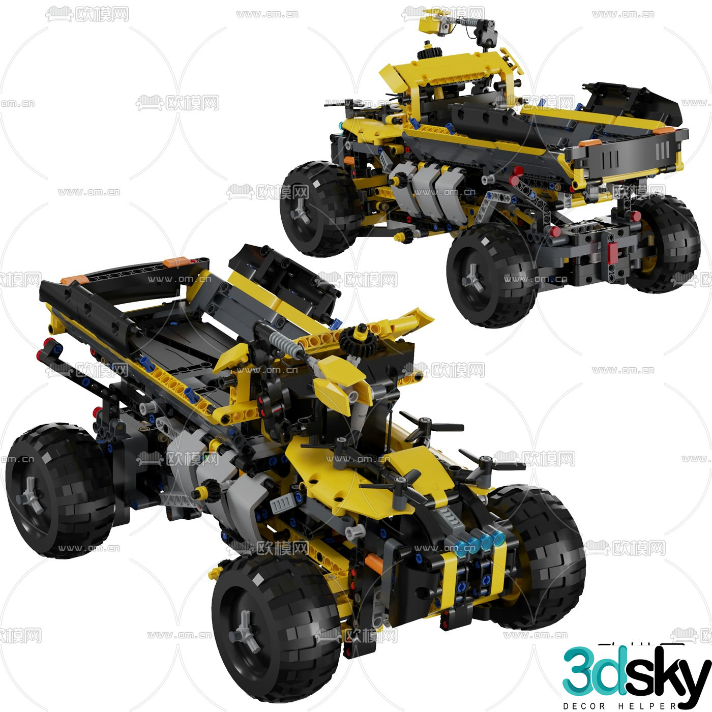 Modern building block children’s toy car 3d model