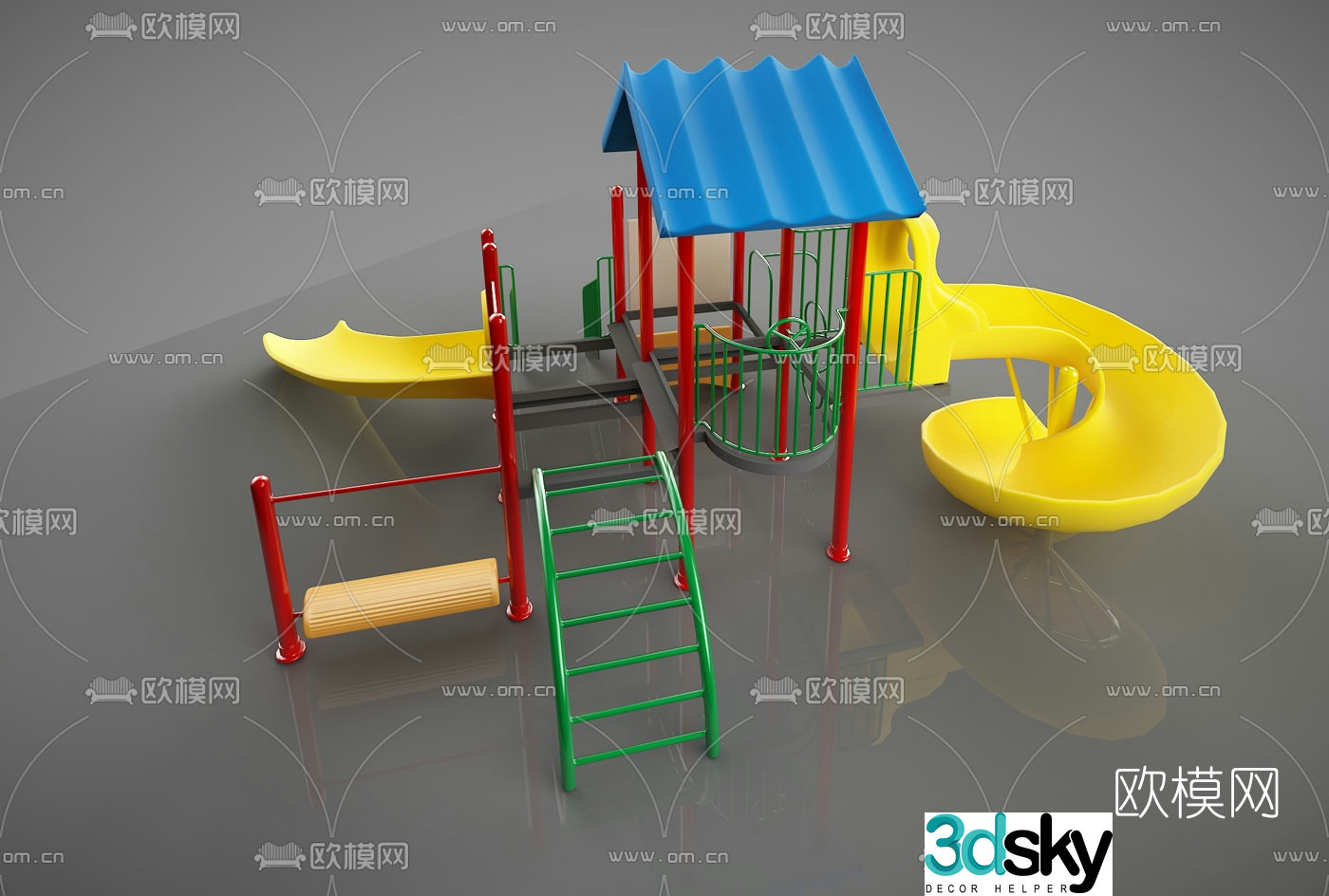 Modern children's slide ride 3d model