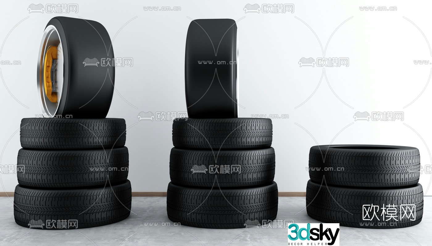modern car tire 3d model
