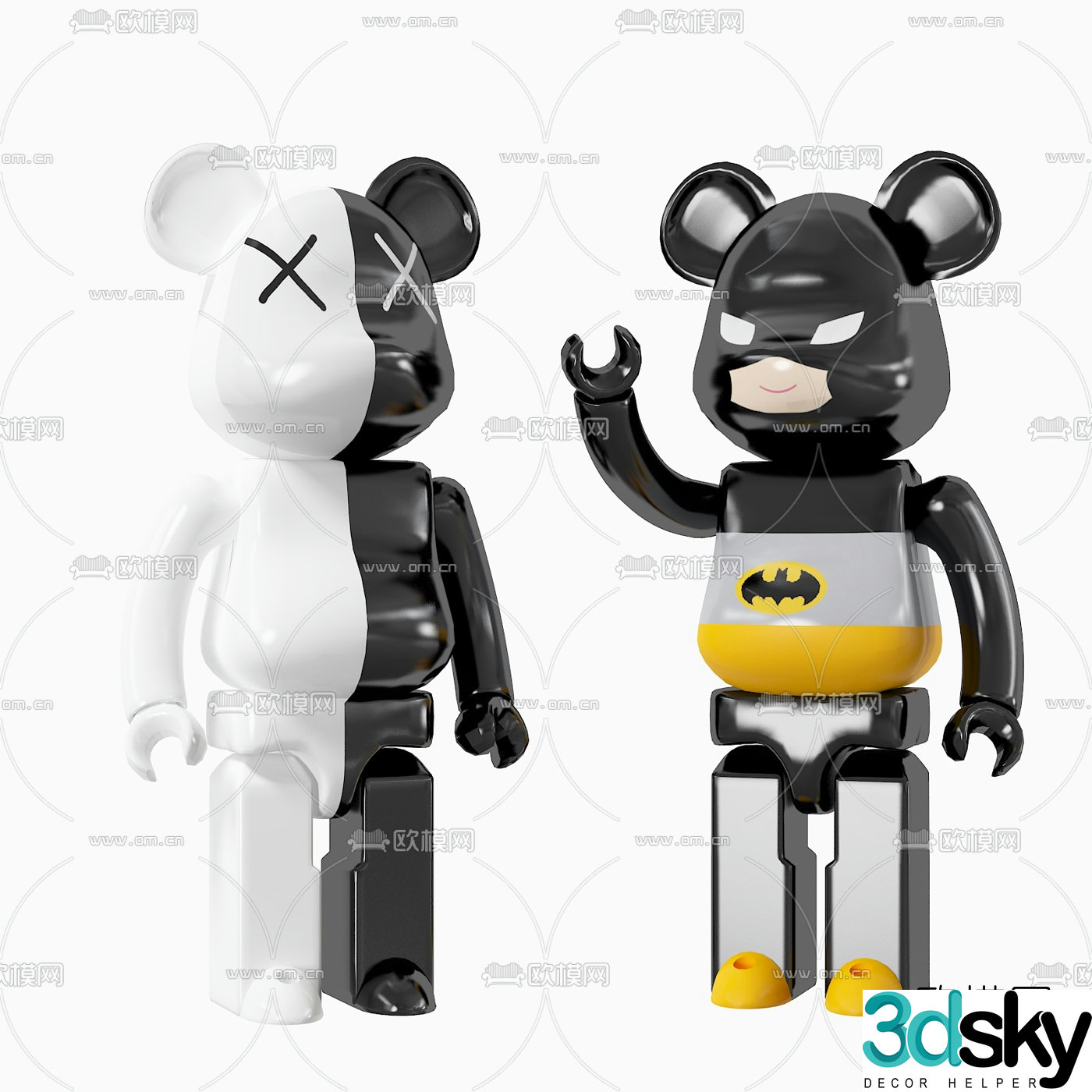 Modern violent bear toy 3d model