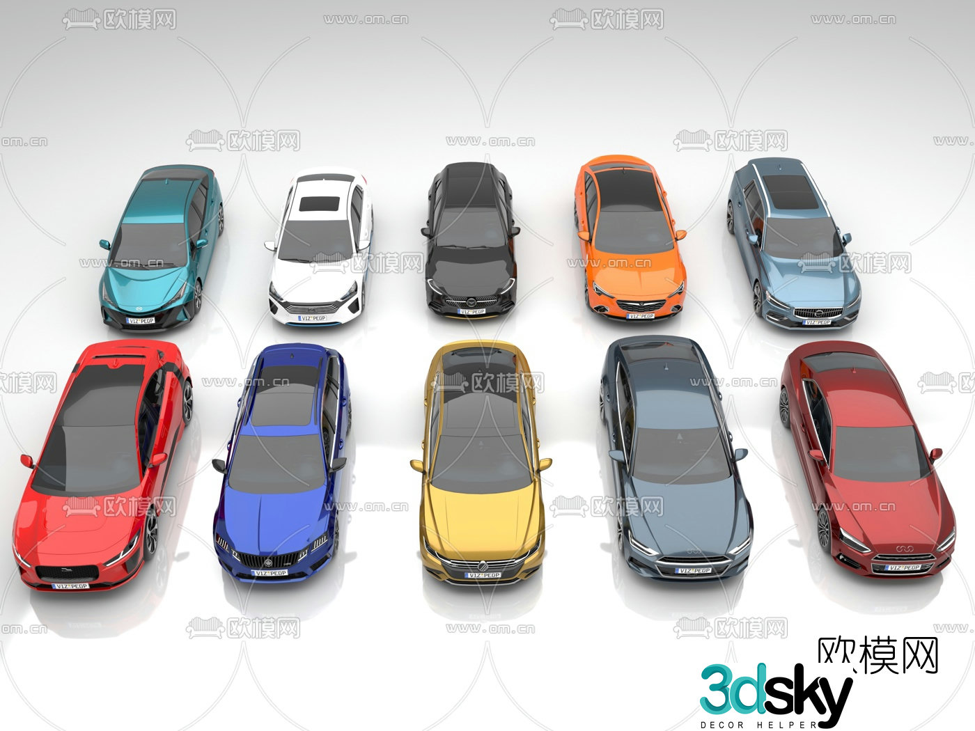 modern car sedan 3d model