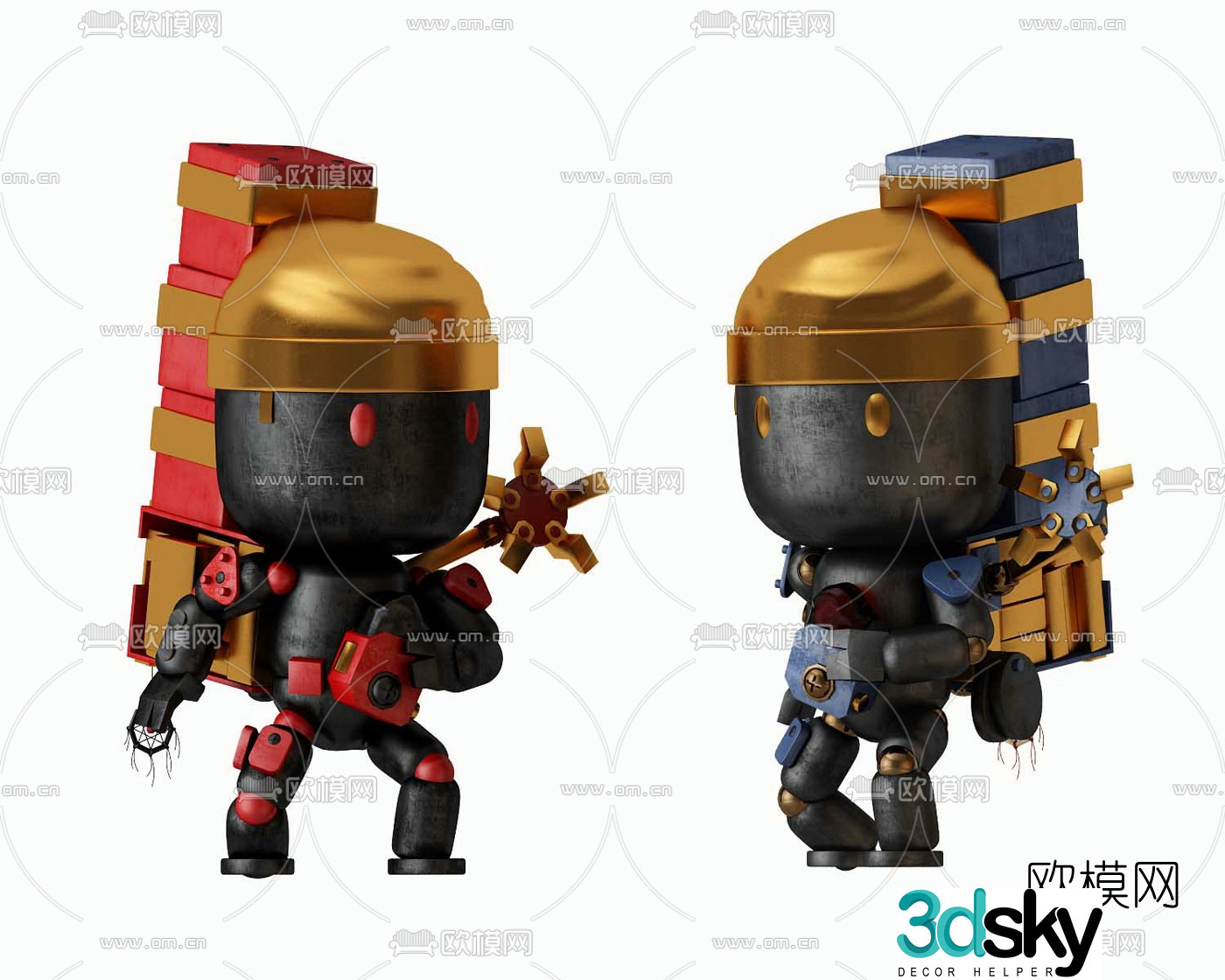 Modern robot doll 3d model