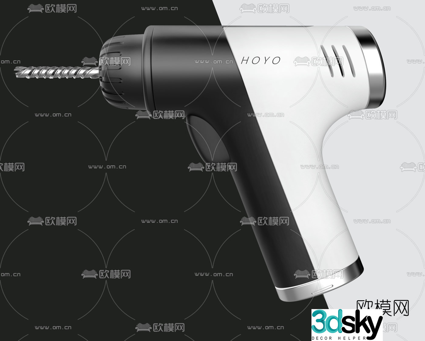Modern electric drill 3d model