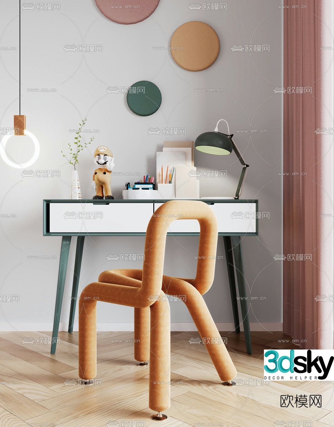 Modern children’s desk chair 3d model