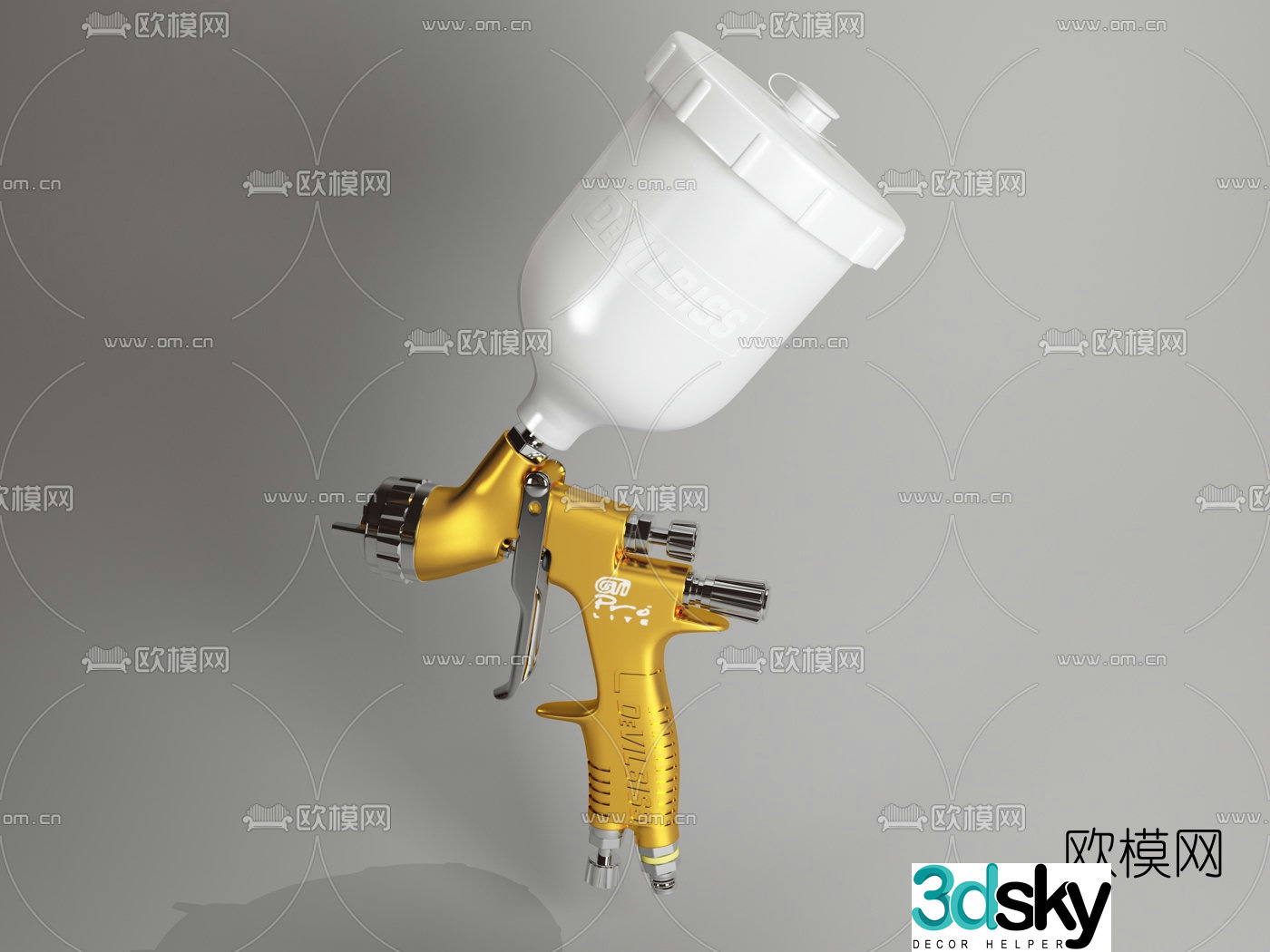Modern spray paint gun 3d model