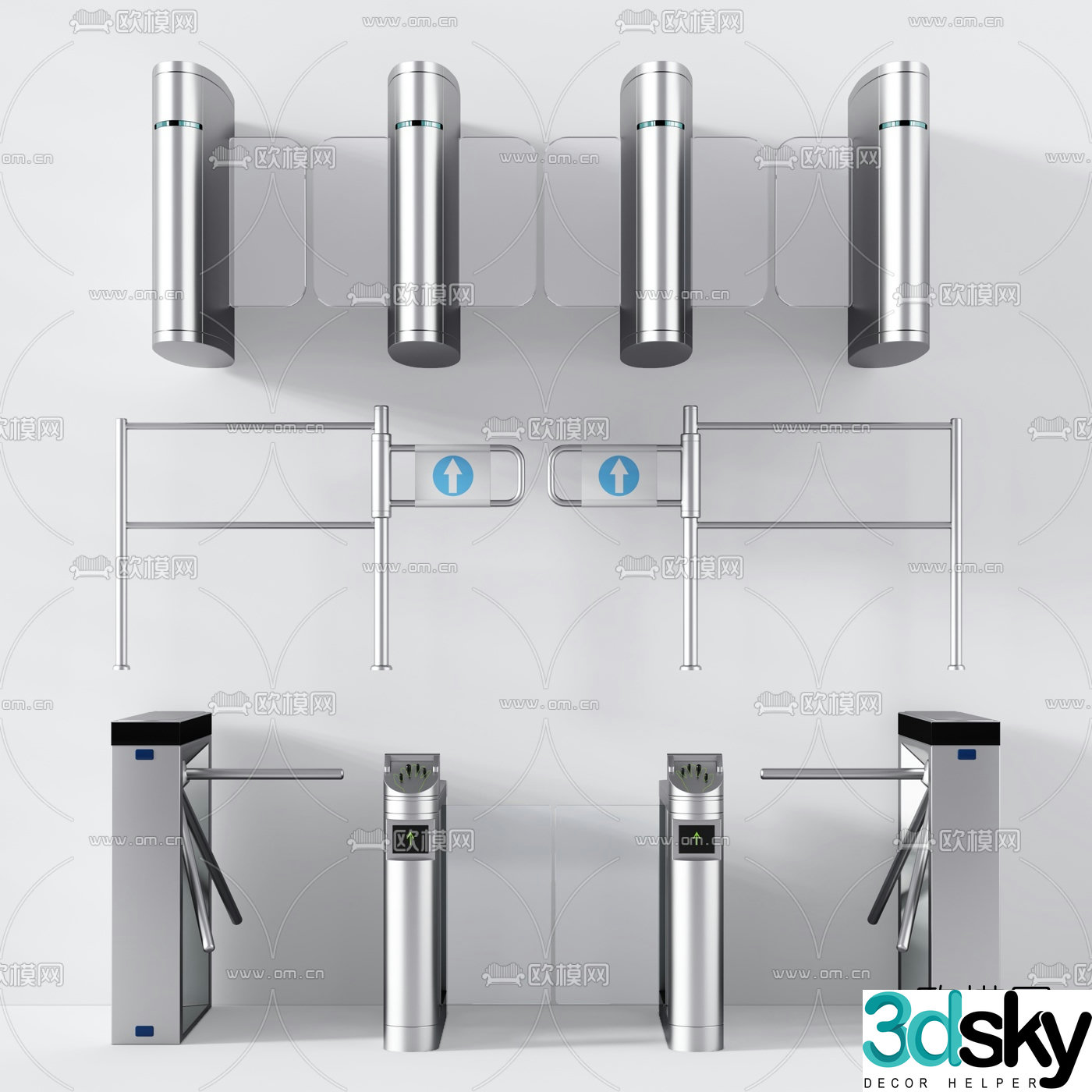 Modern automatic sensor gate 3d model
