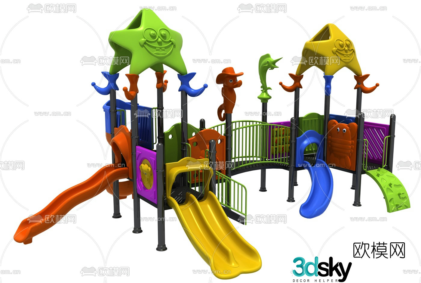 Modern children's slide ride 3d model