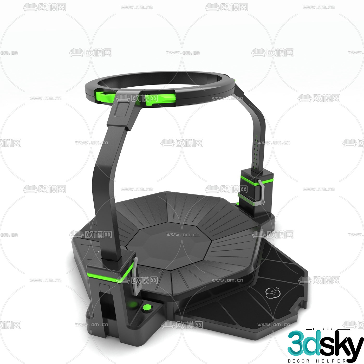 Modern all-around treadmill 3d model