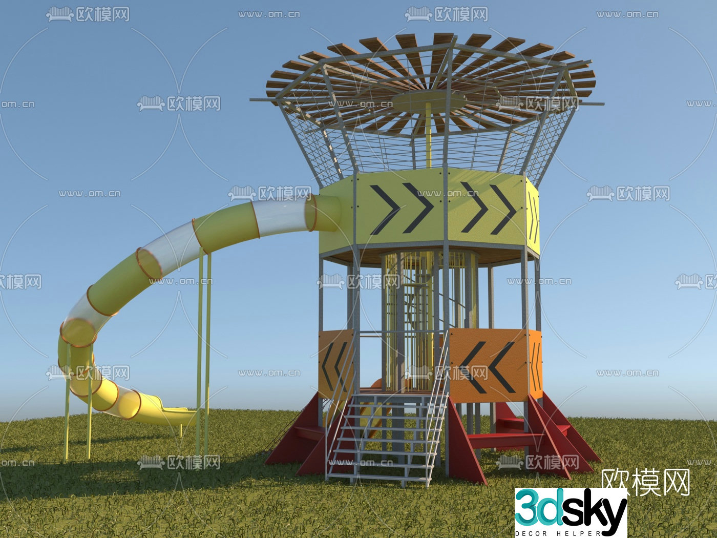 Modern children's slide 3d model