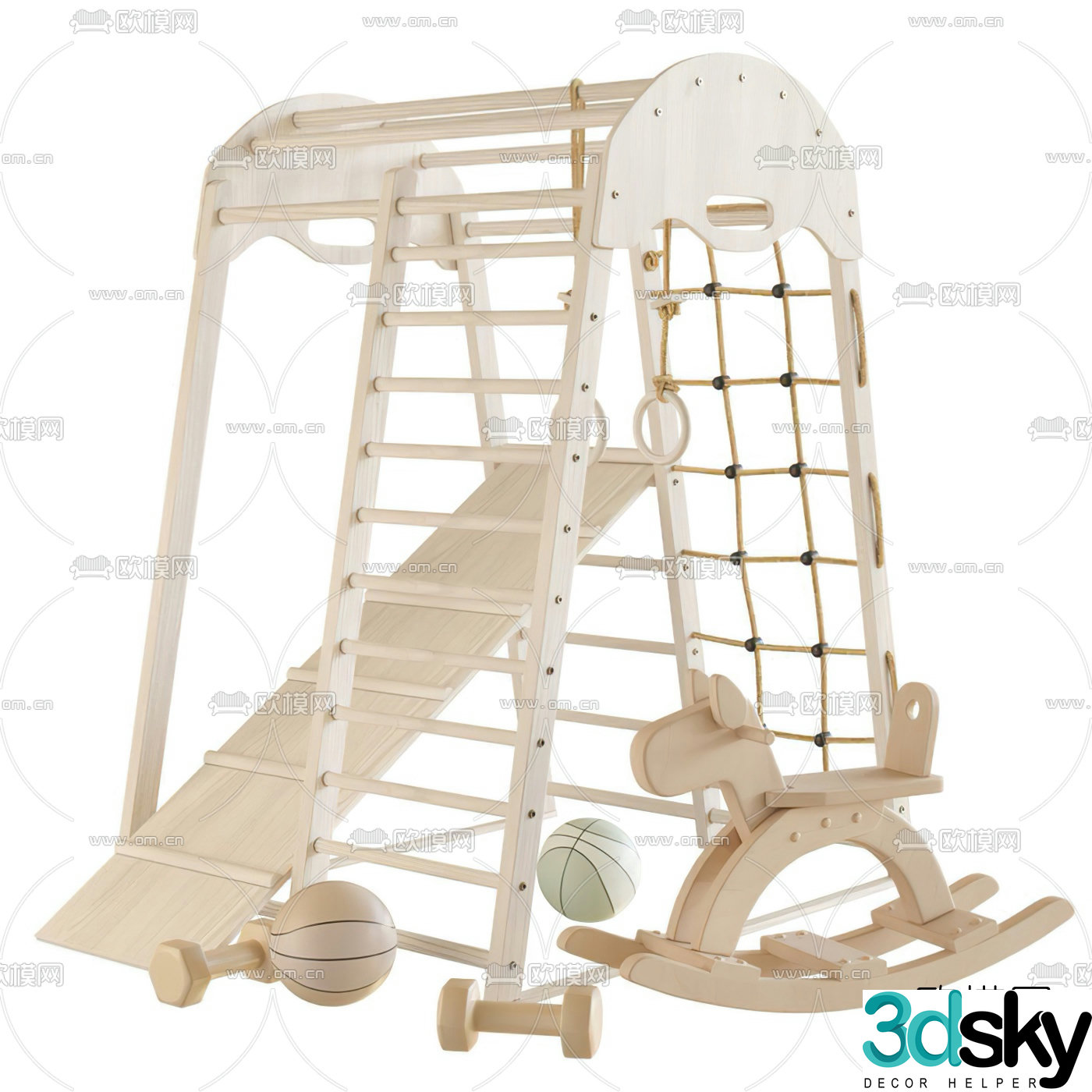 Modern children's sports equipment 3d model