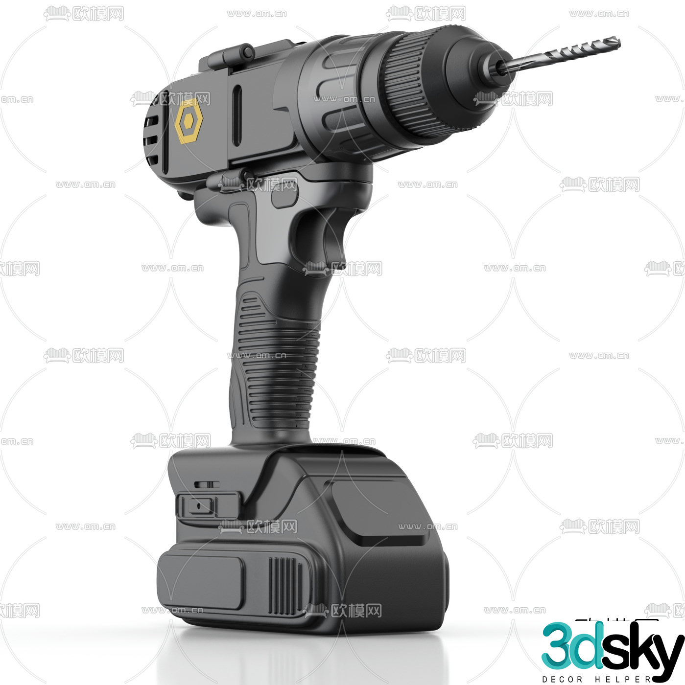 Modern electric drill 3d model