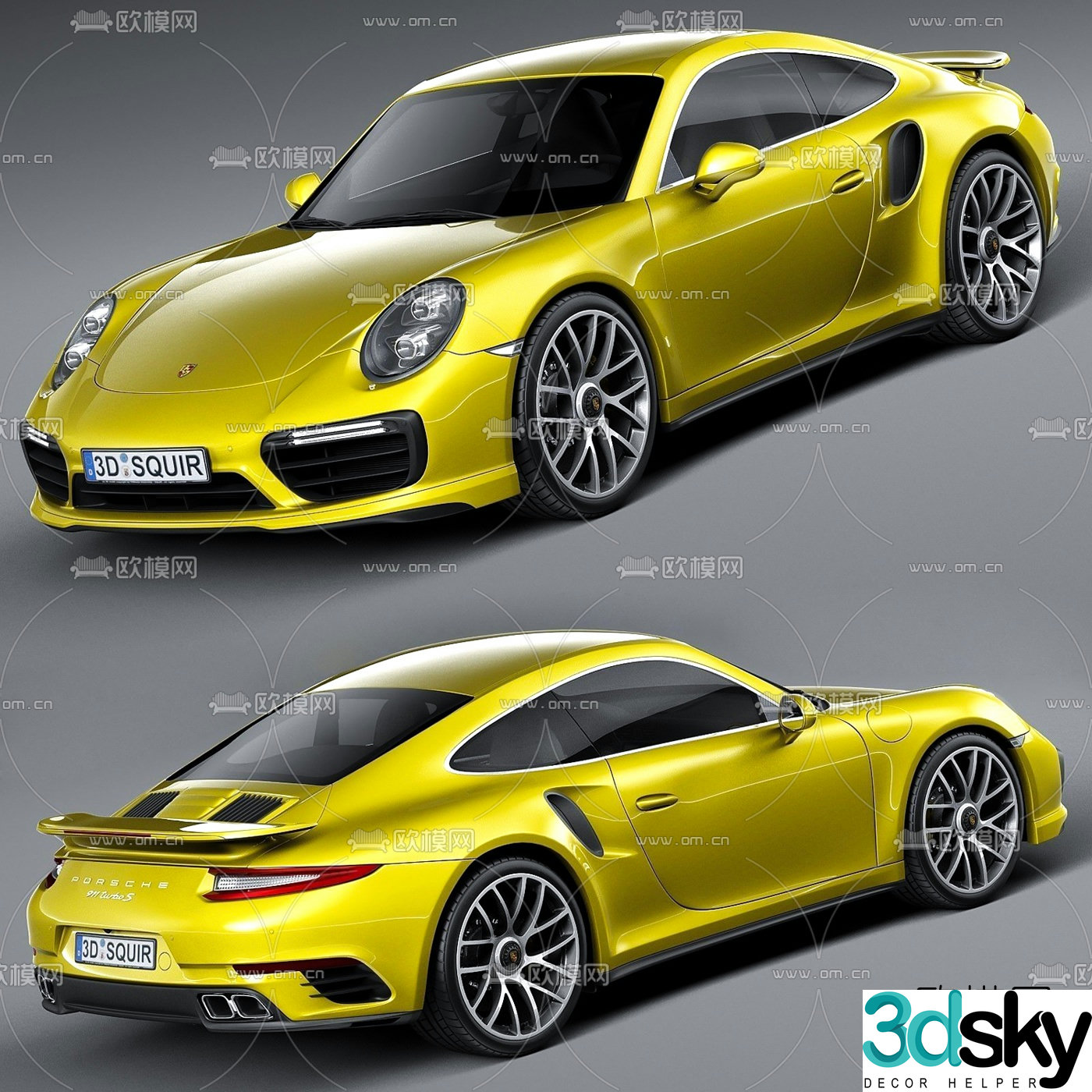 modern porsche car 3d model