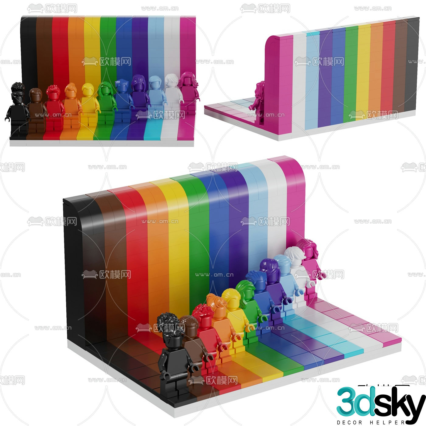 Modern children’s building block toys 3d model