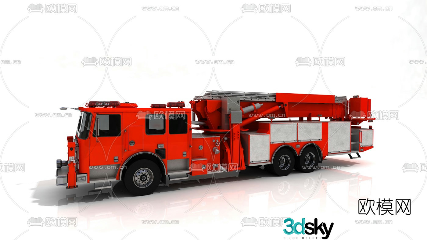 Modern fire truck 3d model