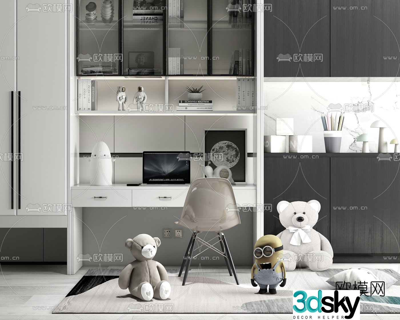 Modern children’s desk chair toy 3d model