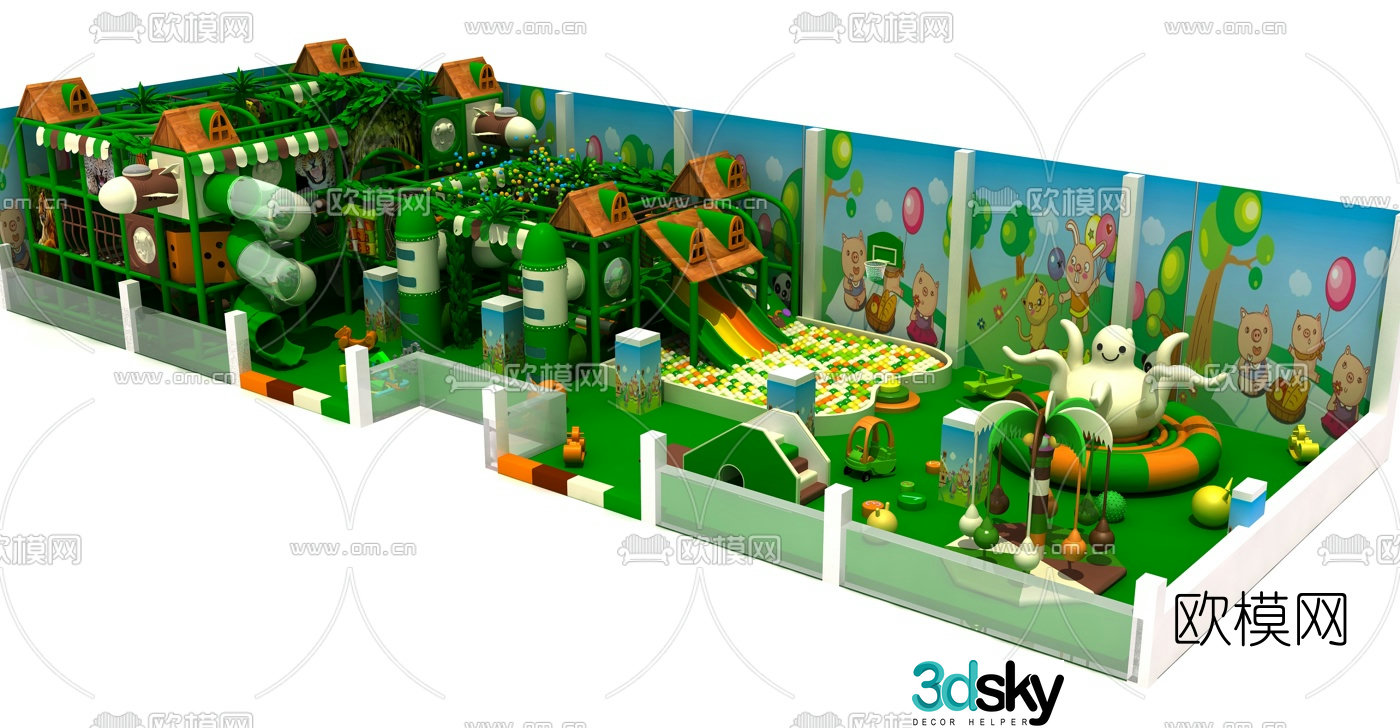 Modern children's play equipment 3d model