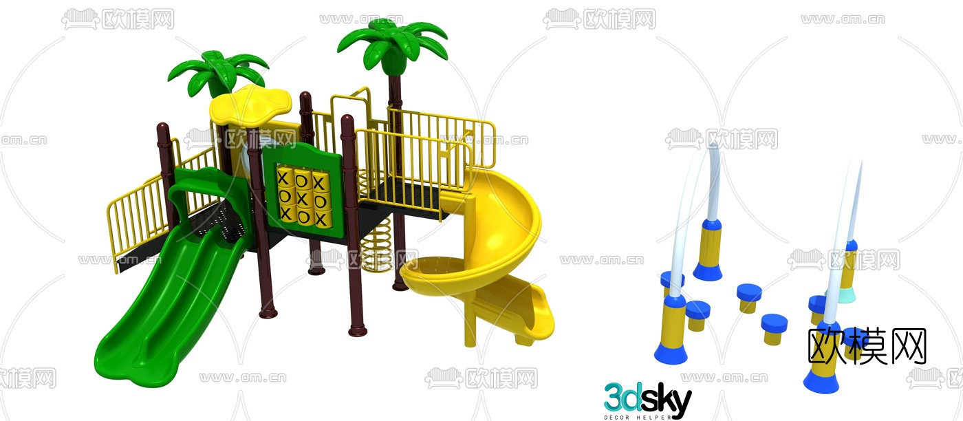 Modern children's slide ride 3d model
