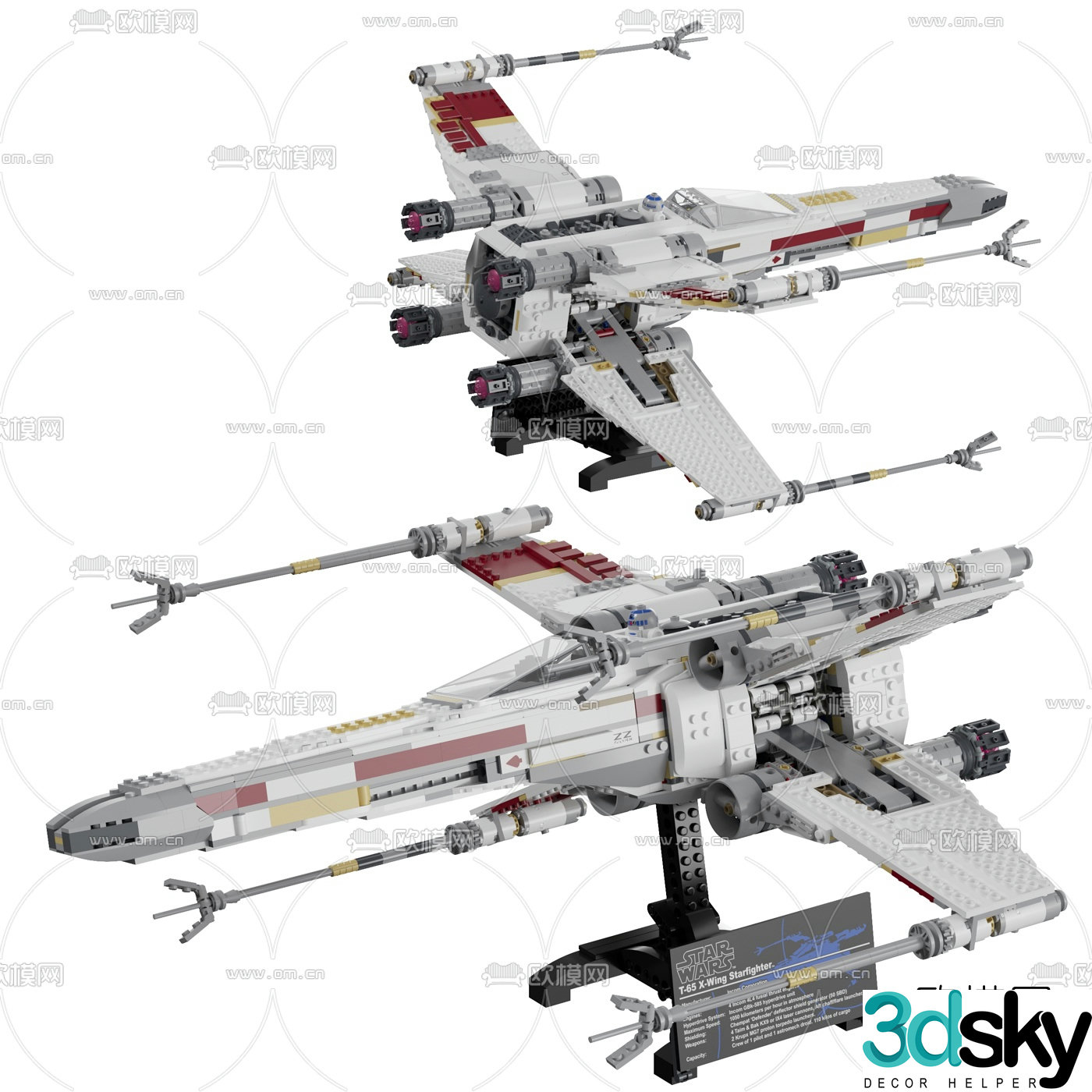 Modern Block Star Wars X Starfighter 3d model