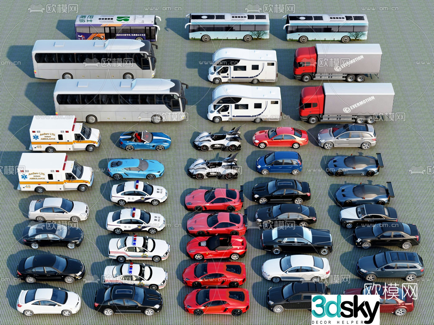Modern car coach truck 3d model