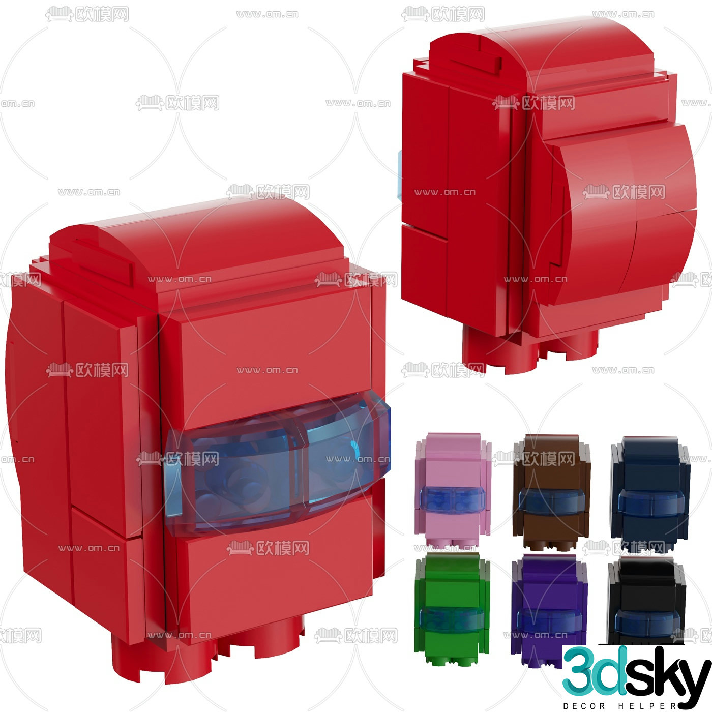 Modern children’s toy building blocks 3d model