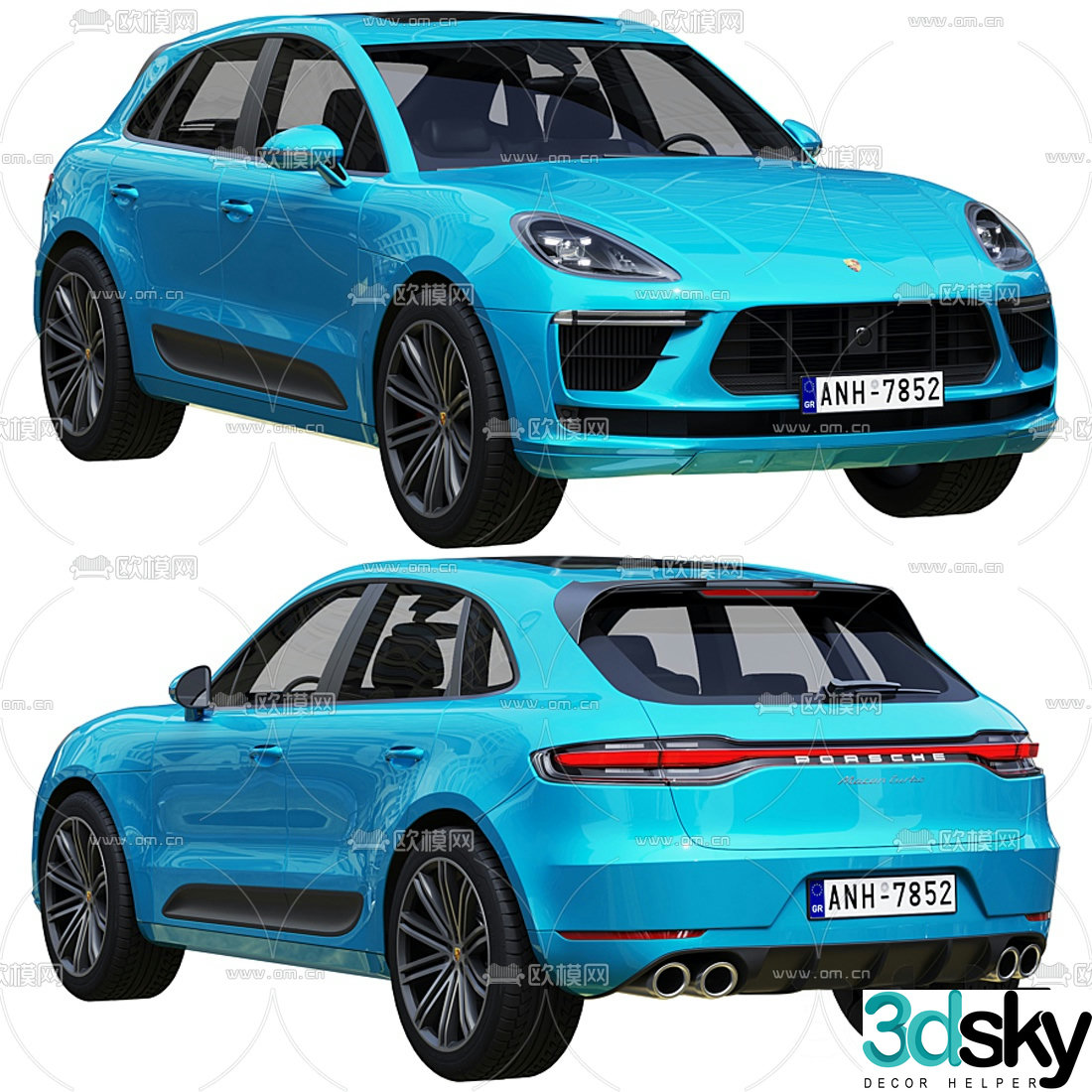 modern porsche car 3d model