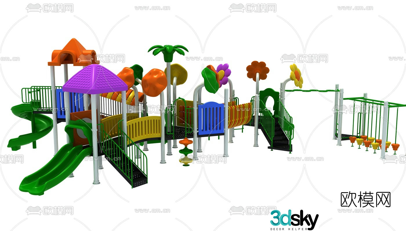Modern children's slide ride 3d model