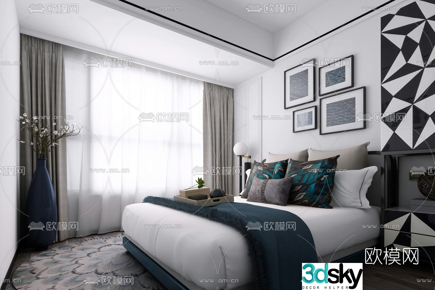 Shang Shang International’s new work modern and fashionable bedroom 3D model