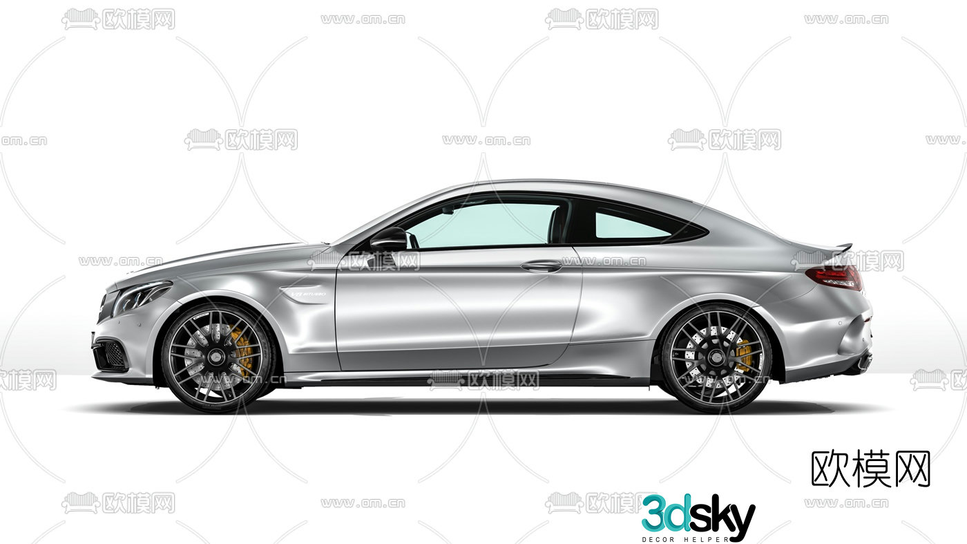 modern mercedes coupe 3d model