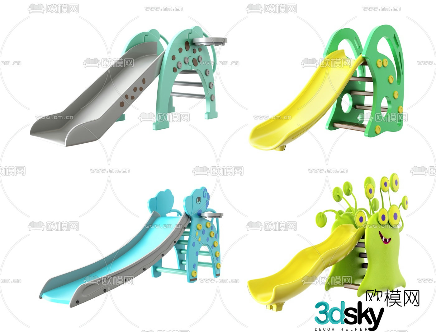 Modern children's slide ride 3d model
