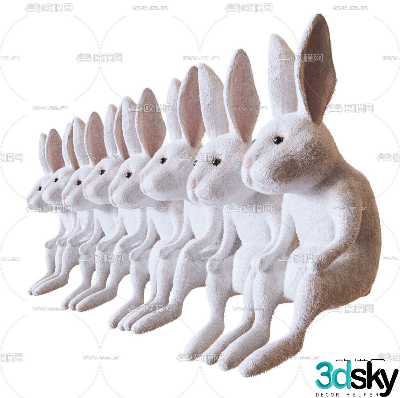 Modern cartoon rabbit toy 3d model