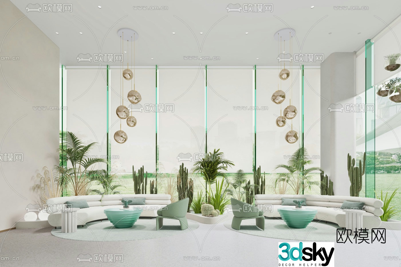 Zhongmu Design modern sales office negotiation area 3D model