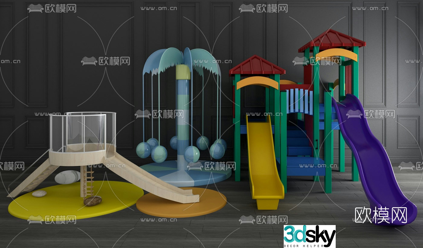 Modern children's slide ride 3d model