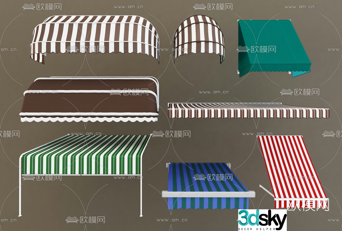 Modern awning combination 3D model