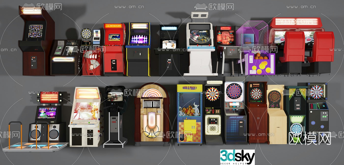 Modern game console and claw machine combination 3D model