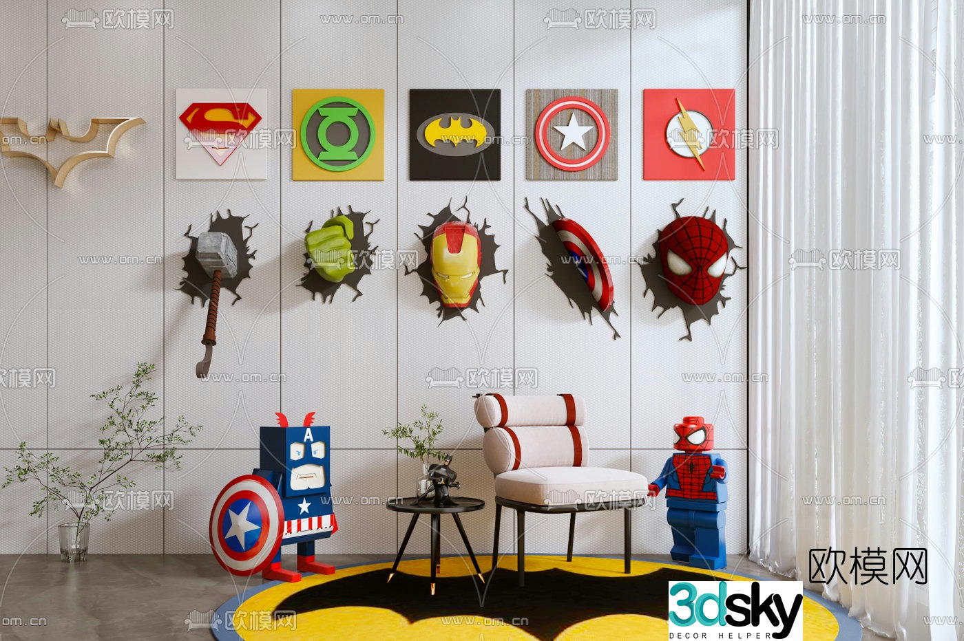 Modern children’s toy pendant wall decoration 3d model