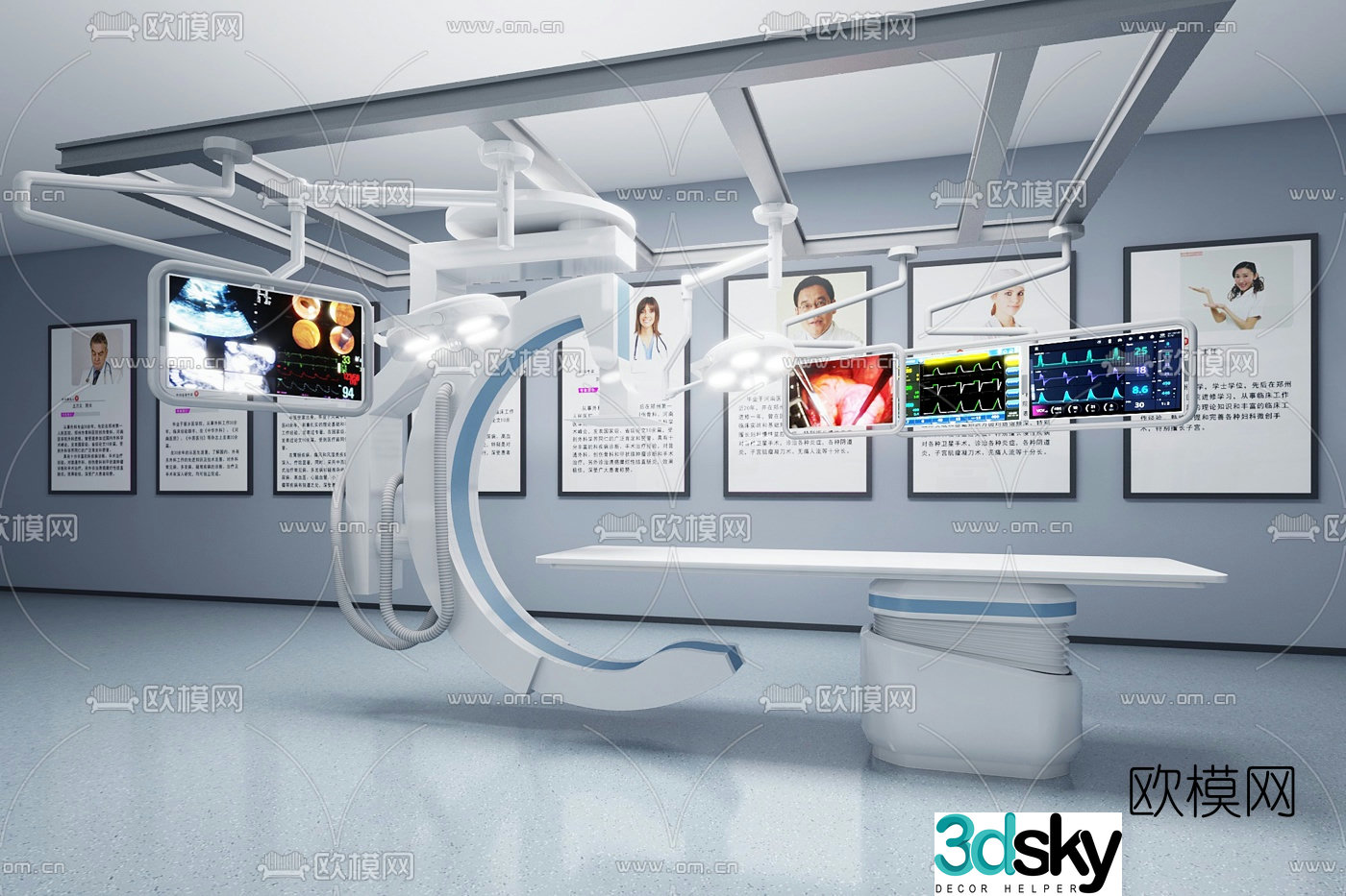 Modern C-arm X-ray machine 3d model