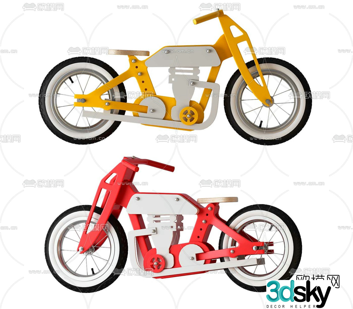 Modern toy bicycle 3d model