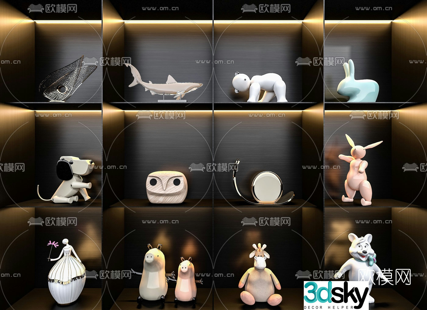 Modern doll toy ornaments 3D model