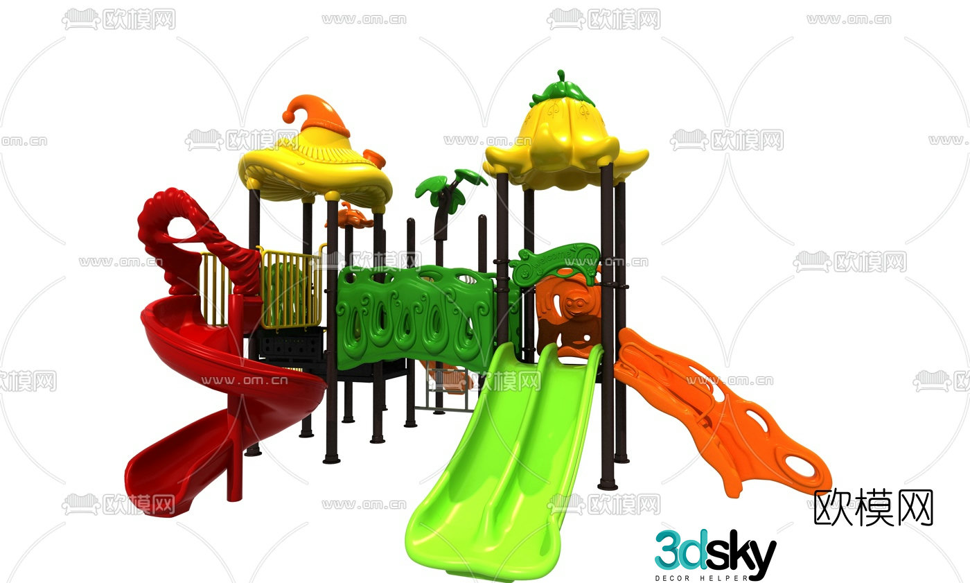 Modern children's slide ride 3d model