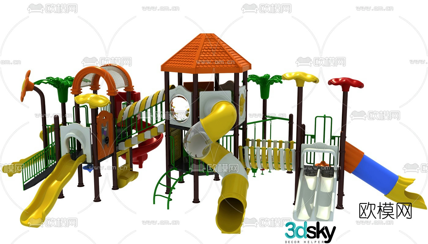 Modern children's slide ride 3d model