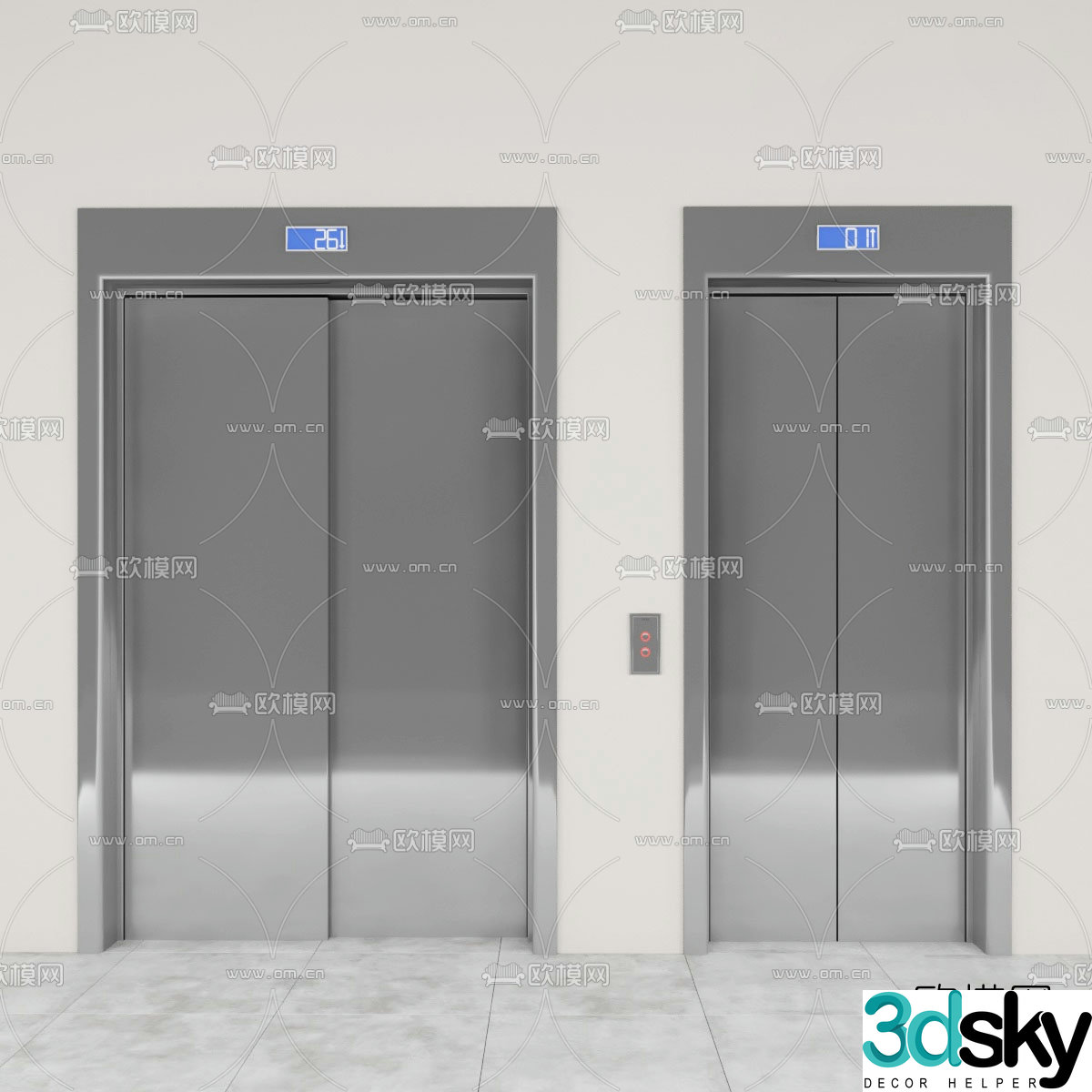 Modern minimalist elevator 3d model