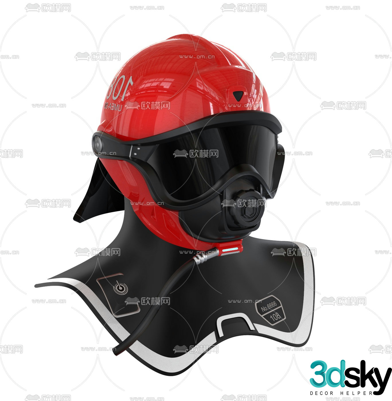 Modern fire helmet 3d model